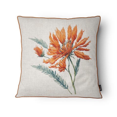 Kit 3 Capas de Almofada 43x43cm Microfibra Floral Floral Laranja Aquarela