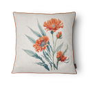 Ver imagem 3 de Kit 3 Capas de Almofada 43x43cm Microfibra Floral Floral Laranja Aquarela