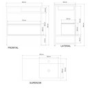 Ver imagem 3 de Gabinete Banheiro Ferro Iron Black com Gaveteiro 80x45 Cm