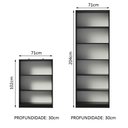 Ver imagem 4 de Kit Madesa Estante Livreiro 6908 + Estante Livreiro 6907 - Preto