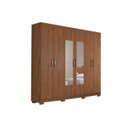 Ver imagem 1 de Guarda Roupa Casal 6 Portas e 3 Gavetas c/ Espelho Clara Avelã - Panan