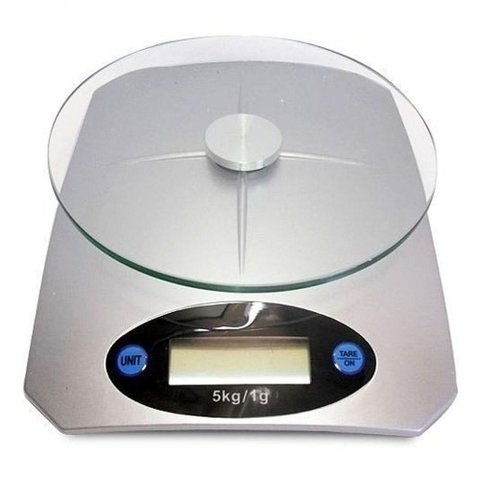 Balança Digital 1g até 5kg Cozinha Alta Precisão Alimento Vidro Temperado Praticidade Kl