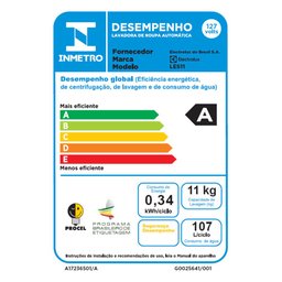 Máquina de Lavar Electrolux Essential Care 11kg Branco 127v Les11 - 6