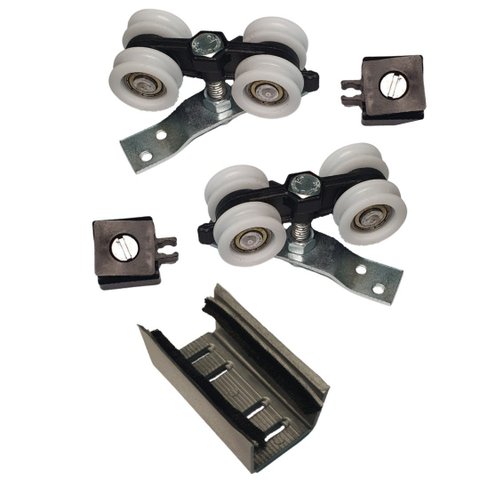 Kit 2 Roldanas e 1 Guia para Trilho Alumínio 35x35 - Natural - Alfer - RDA-4