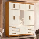 Ver imagem 6 de Guarda Roupa Casal Triton Plus 11 Portas com Espelho e Cômoda Evidenza Cinamomo Off White Flex - Móv