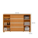 Ver imagem 3 de Guarda Roupa Casal Triton Plus 11 Portas com Espelho e Cômoda Evidenza Cinamomo Off White Flex - Móv