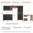 Ver imagem 3 de Cozinha Compacta com Armário e Balcão Pequim Up Multimóveis V2999 Carvalho Avelã/Preta