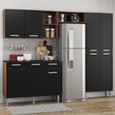 Ver imagem 2 de Cozinha Compacta com Armário e Balcão Pequim Up Multimóveis V2999 Carvalho Avelã/Preta