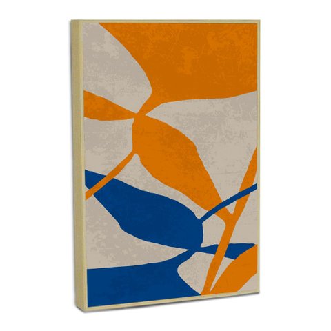 Quadro Decorativo Vibra Abstrato Flowers com Moldura Filete