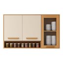 Ver imagem 2 de Armário Aéreo Athenas 2 Portas em Mdf e 1 Porta Vidro Reflecta Mobilihouse