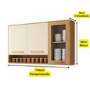 Ver imagem 4 de Armário Aéreo Athenas 2 Portas em Mdf e 1 Porta Vidro Reflecta Mobilihouse