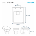 Ver imagem 3 de Tampa De Vaso Sanitário Laqueado Square Bone Incepa