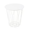 Mesa lateral redonda pequena Oxford branca com tampo branco - 1