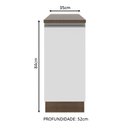 Ver imagem 2 de Balcão Madesa Glamy 35 cm 1 Porta Rustic/Branco Cor:Rustic/Branco