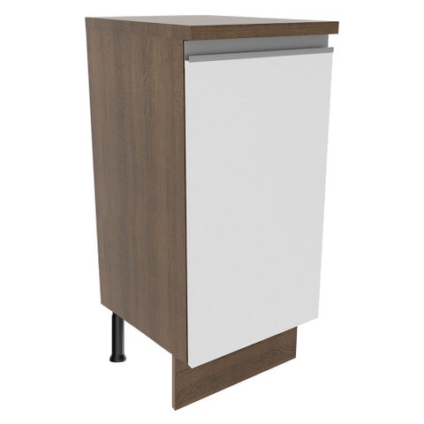 Balcão Madesa Glamy 35 cm 1 Porta Rustic/Branco Cor:Rustic/Branco