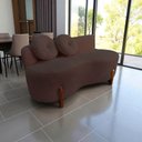 Ver imagem 1 de Namoradeira Sofá Feijão Lounge Orgânica Couro Marrom