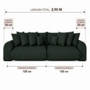 Ver imagem 4 de Sofá Retrátil 6 Lugares Linho Armani 2,90 Mts Oliva