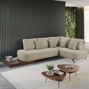 Ver imagem 6 de Sofá de Canto Nori Curva Le 2,61m em Linho com Base em Madeira Cor Creme 2321