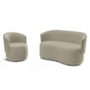 Ver imagem 1 de Kit Poltrona e Namoradeira Aisha Orgânica Suede Bege - Desk Design