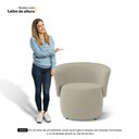 Ver mais imagens de Kit Poltrona e Namoradeira Aisha Orgânica Suede Bege - Desk Design