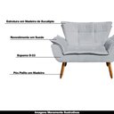 Ver imagem 5 de Poltrona Namoradeira Pés Palito Charger Suede Cinza G19 - Gran Belo