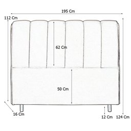 Cabeceira Cama Box King Berlim 195 Cm Suede Bege Claro - MV Estofados Shop - 2