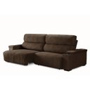 Ver imagem 2 de Sofá Retrátil e Reclinável Milão 3 Lugares Marrom 2,90m Suede com Porta Copos Sofá Casa