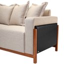 Ver imagem 6 de Sofá 03 Lugares para Sala de Estar 178 cm Khali B04 Linho Bege Couríssimo Preto - Lyam Decor
