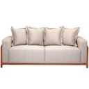 Ver imagem 5 de Sofá 03 Lugares para Sala de Estar 178 cm Khali B04 Linho Bege Couríssimo Preto - Lyam Decor