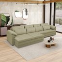 Ver imagem 1 de Sofá Retrátil Manual Sala de Estar Nolan Bipartido 414cm Conforto Premium em Couro Fendi G58 - Gran
