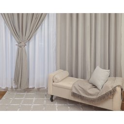 Cortina para Varão com forro e Ilhoses 3,00 X 2,50 Vicenza para Quarto ou Sala Bene Tu:CINZA - 3