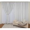 Cortina para Varão com forro e Ilhoses 3,00 X 2,50 Vicenza para Quarto ou Sala Bene Tu:CINZA - 1