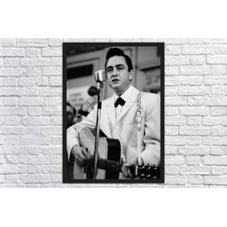 Quadro Decorativo Johnny Cash Rock Salas Quartos Decorações Com Moldura - 3