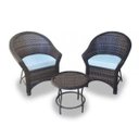 Ver imagem 1 de Conjunto de Poltronas Fibra Sintética Bali Promo - 2 Poltronas + 1 Mesa Centro - Tecido Duna Cru