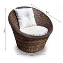 Ver imagem 2 de Conjunto de Poltronas Fibra Sintética Bola - 2 Poltronas + 1 Mesa Centro - Tecido Duna Cru