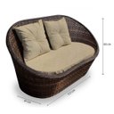 Ver imagem 2 de Conjunto de Sofá Fibra Sintética Bola - 1 Sofá 2 L + 2 Poltronas + 1 Mesa Centro - Tecido Duna Deser