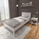 Ver imagem 1 de Cama de Solteiro Cabeceira Fechada Nogal/branco Tecnomobili Cm8004 Cor: Branco