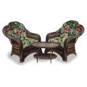 Ver imagem 1 de Conjunto de Poltronas Fibra Sintética Janaína - 2 Poltronas + 1 Mesa Centro - Tecido Saquarema