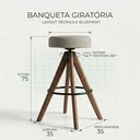 Ver imagem 6 de Banqueta Giratória 360 Alta Estofada em Linho Bege