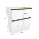 Ver imagem 3 de Balcão 2 Gavetas Kappesberg Celeste 100% Mdf Branco 80cm