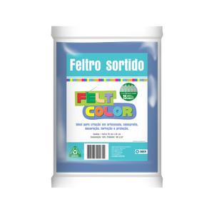 Feltro Feltcolor Liso Azul Bebê - 70cm X 50cm
