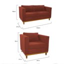 Ver mais imagens de Kit Sofá 2 Lugares e 2 Poltronas Europa Suede Terracota - Am Decor