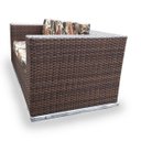 Ver imagem 4 de Conjunto de Sofá Fibra Sintética Quadrado - 1 Sofá 2L+ 2 Poltronas + 1 Mesa Centro - Tecido Revieira