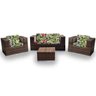 Conjunto de Sofá Fibra Sintética Quadrado - 1 Sofá 2L + 2 Poltronas + 1 Mesa Centro - Tecido Saquare - 1