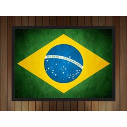 Quadro Decorativo Bandeira Do Brasil Salas Quartos Decorações Com Moldura G01 - 3