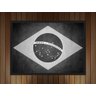 Quadro Decorativo Bandeira Do Brasil Preto e Branco Salas Quartos Decorações Com Moldura G02 - 3