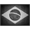 Quadro Decorativo Bandeira Do Brasil Preto e Branco Salas Quartos Decorações Com Moldura G02 - 1