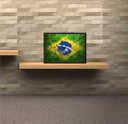 Ver imagem 3 de Quadro Decorativo Abstrato Bandeira Do Brasil Salas Quartos Decorações Com Moldura