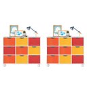 Ver imagem 1 de Kit 2 Nichos Organizadores com 9 Gavetas Branco/Colorido - FdECOR