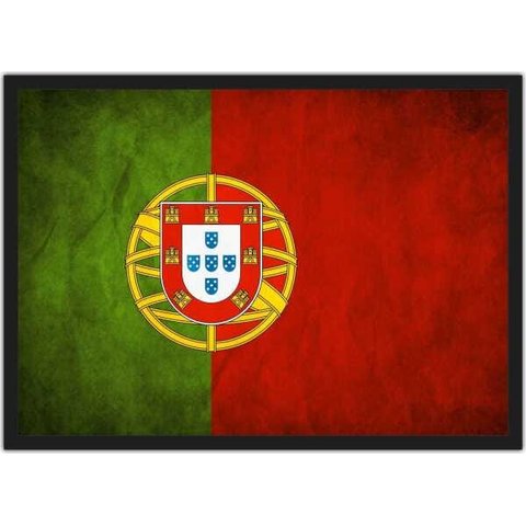 Quadro Decorativo Bandeira De Portugal Salas Quartos Decorações Com Moldura G01